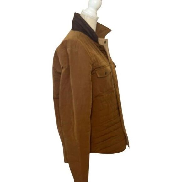 Billy Reid Quilted Snap Front Shirt Jacket Tan NEW Cotton Blend Warm Men's sz M - Picture 2 of 16
